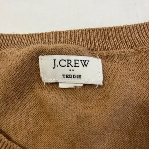 J. Crew Factory Brown Sweater with Pink Heart - Picture 3 of 9